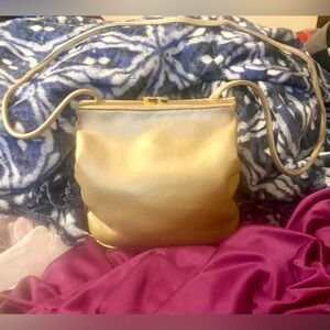 Giani Bernini Elegant Subtle Gold Pearl White Purse